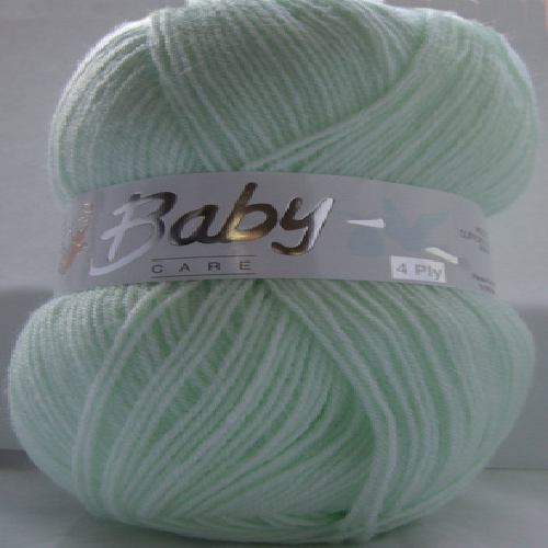 Baby Care 4 Ply Yarn 10 x100g Balls Mint - Click Image to Close